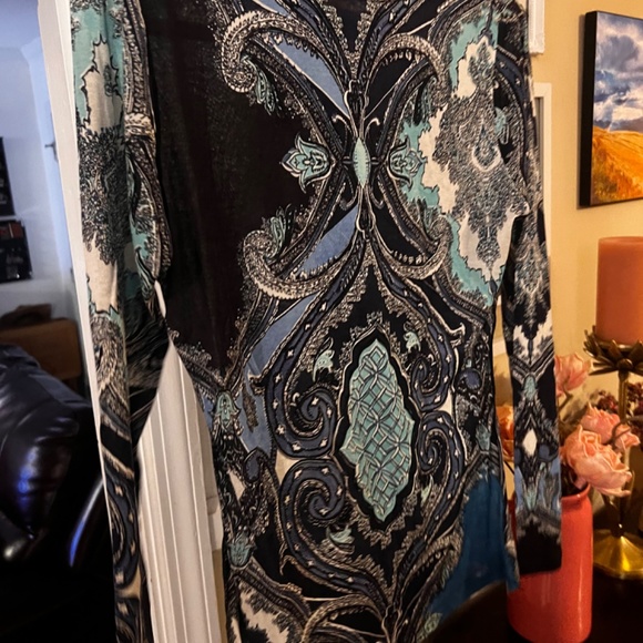 100% Silk Pashma Arte size XL Blue women’s top - Picture 6 of 9